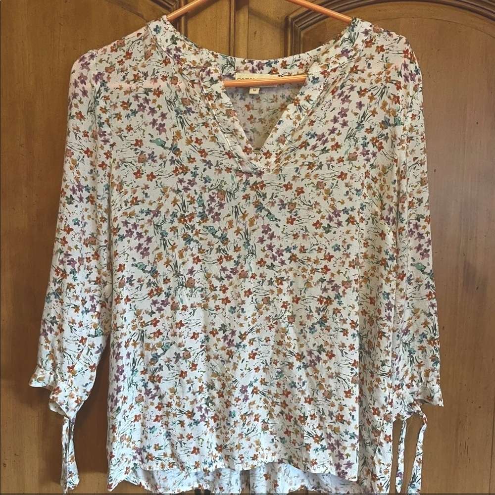 Cynthia Rowley 3/4 sleeve top Sz M